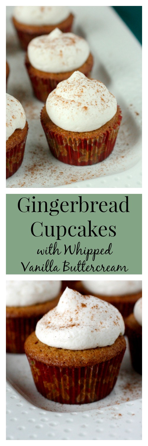 Gingerbread Cupcakes with Whipped Vanilla Buttercream