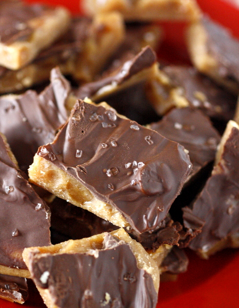 This easy sea salt toffee only has 4 ingredients and is dangerously addictive!