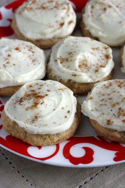 Soft Iced Eggnog Cookies