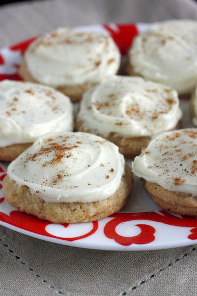 Soft Iced Eggnog Cookies