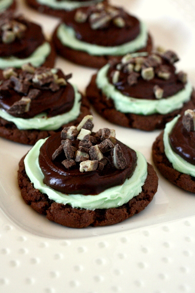 Ultimate Andes Mint Cookies - These Andes mint cookies are the ultimate chocolate and mint combination - soft and chewy cookies with a delicious chocolate/mint topping, and chopped Andes mints sprinkled on top!