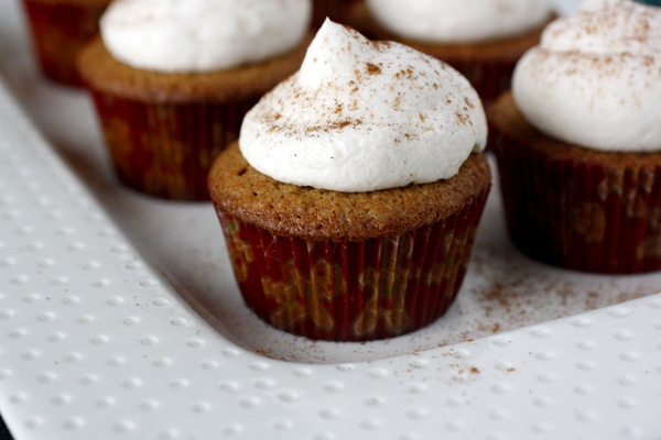 Gingerbread Cupcakes with Whipped Vanilla Buttercream