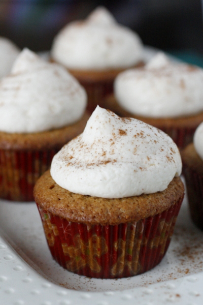 Gingerbread Cupcakes with Whipped Vanilla Buttercream