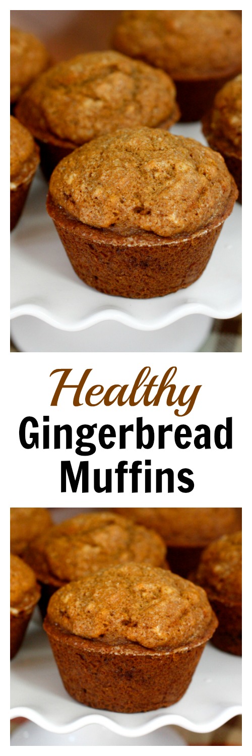 Healthy Gingerbread Muffins - made with whole wheat flour, coconut oil, and real maple syrup. So good!!