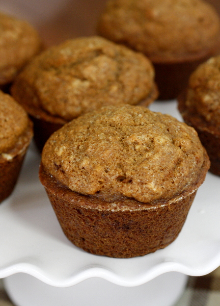 Healthy Gingerbread Muffins - made with whole wheat flour, coconut oil, and maple syrup - so good!!