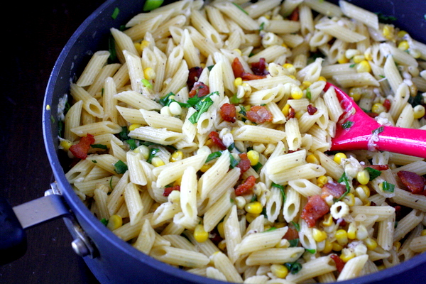 Corn, Bacon, and Parmesan Pasta