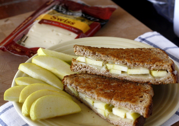 This grilled apple and Swiss cheese sandwich is a delicious sweet and savory take on grilled cheese!