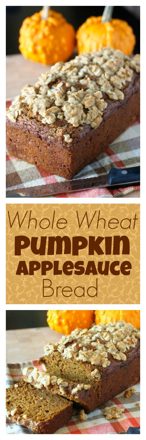 Whole Wheat Pumpkin Applesauce Bread