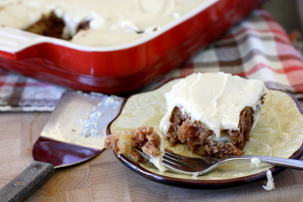 Old Fashioned Apple Cake with Brown Sugar Frosting