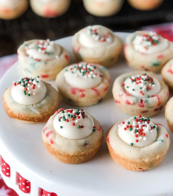 Christmas Sprinkle Cookie Cups