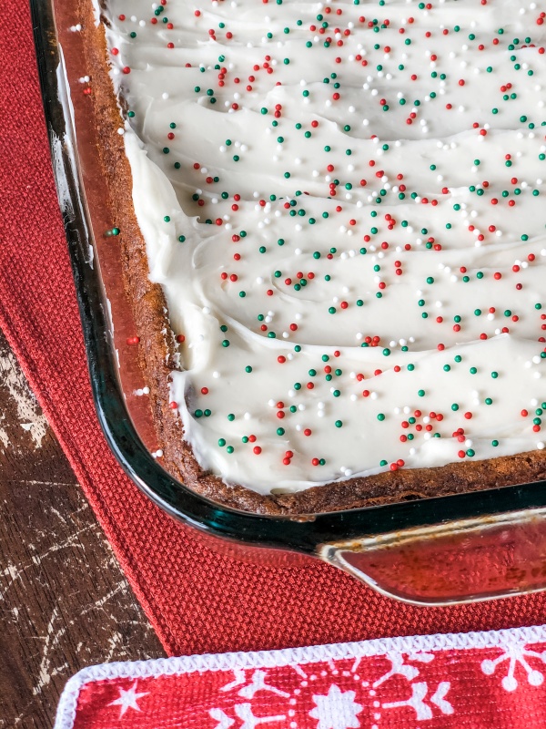 Gingerbread Cookie Bars with Cream Cheese Frosting