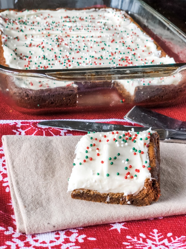 Gingerbread Cookie Bars with Cream Cheese Frosting