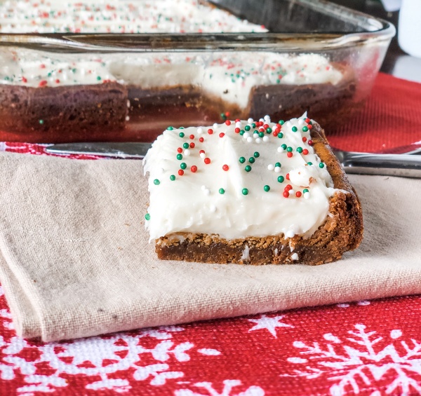 Gingerbread Cookie Bars with Cream Cheese Frosting