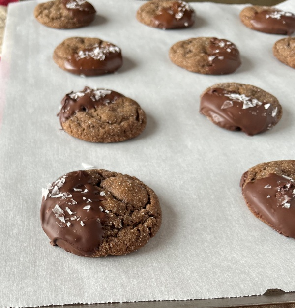 Salted Chocolate Gingerbread Cookies
