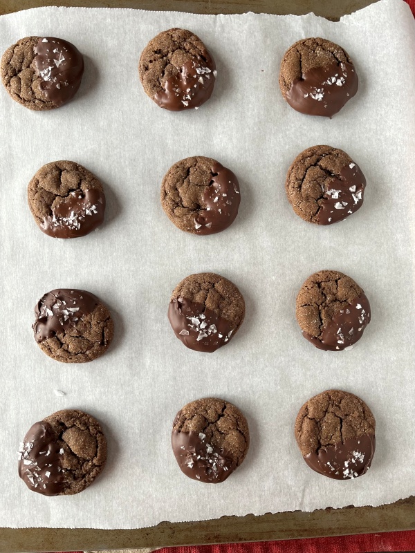 Salted Chocolate Gingerbread Cookies